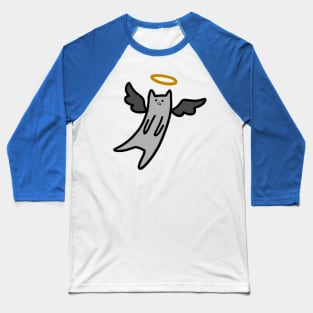 Gray Angel Cat Baseball T-Shirt